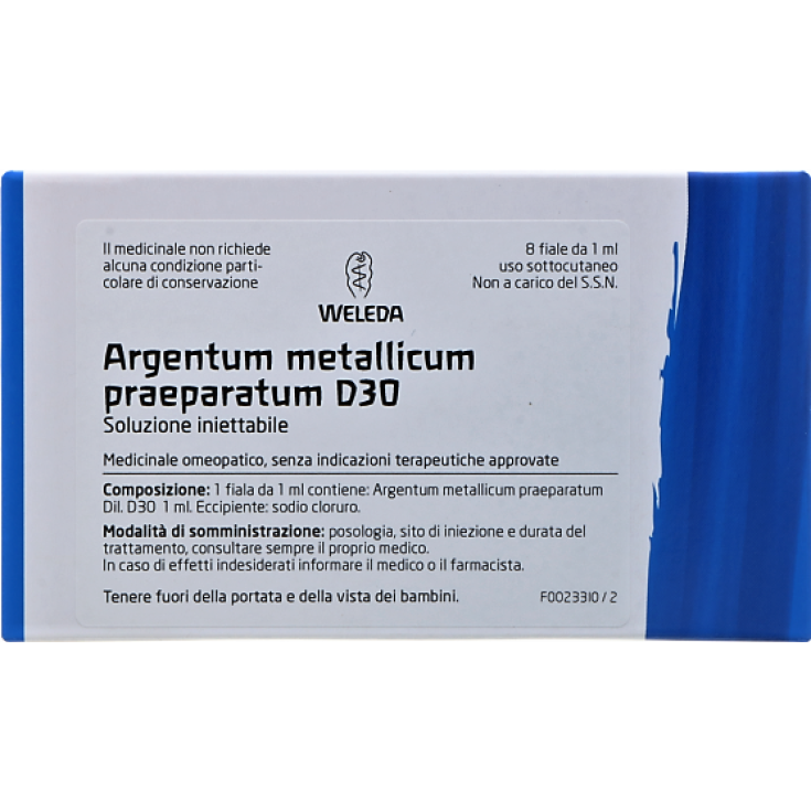 Argentum Metallicum Praeparatum D30 Weleda 8 Fiale Da 1ml