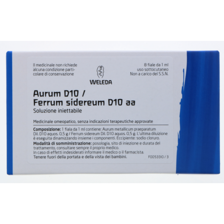 Aurum D10/Ferrum Sidereum D10 Weleda 8 Fiale Da 1ml