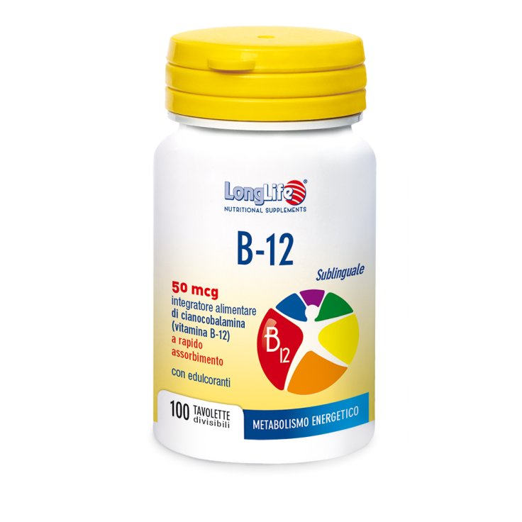 B-12 Sublinguale 50mcg LongLife 100 Tavolette Divisibili