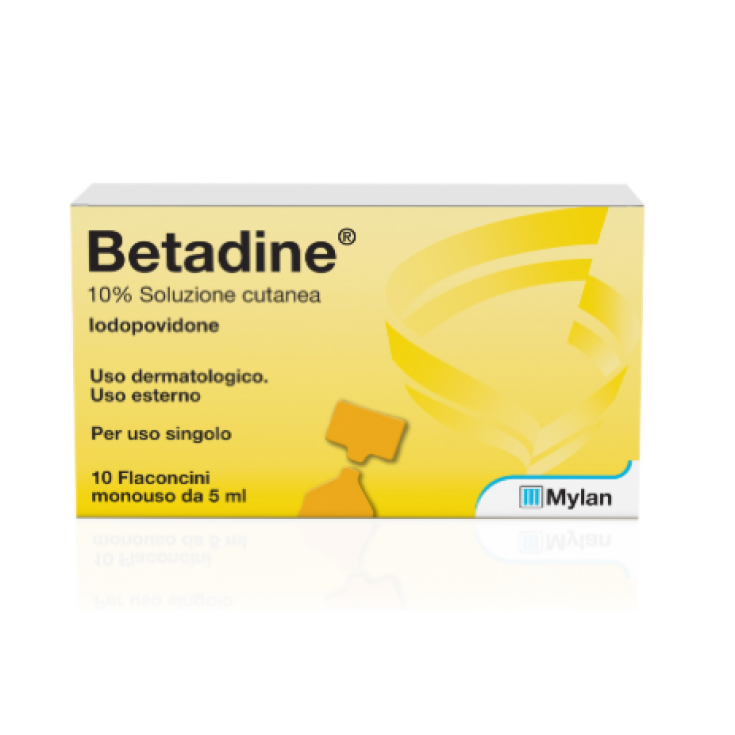 Betadine 10% Soluzione Cutanea Mylan 10 Flaconcini Monouso 5ml