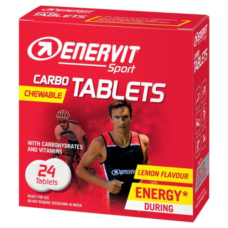 Carbo Tablets Chewable Lemon Flavour Enervit Sport 24 Tavolette Masticabili 4g