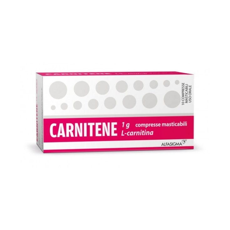 Carnitene 1g L-Carnitina Alfasigma 10 Compresse Masticabili 
