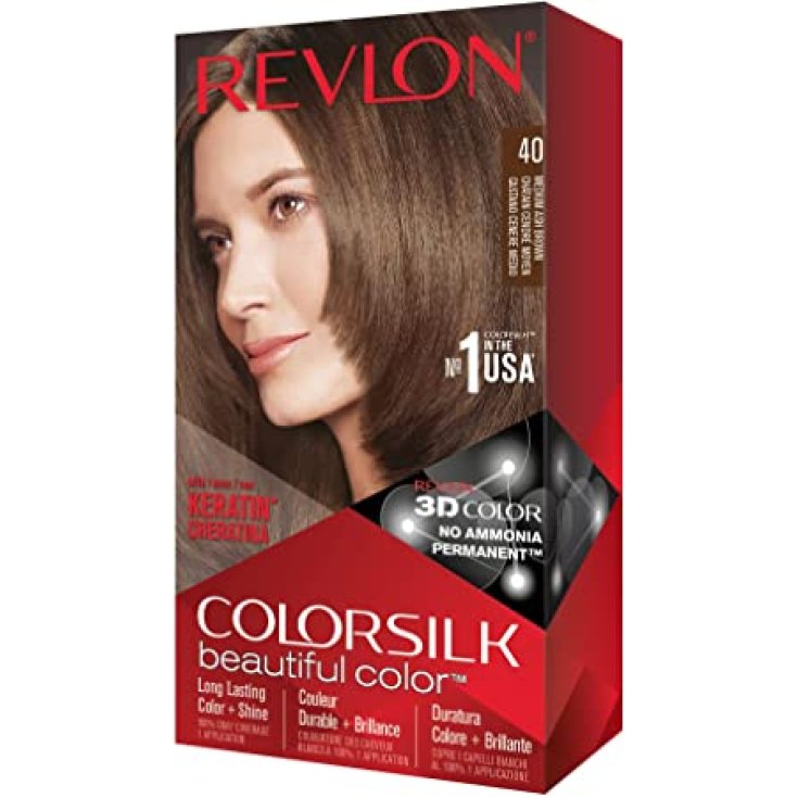 COLORSILK® Beautiful Color™ 3D N.40 Medium Ash Brown REVLON 1 Tinta