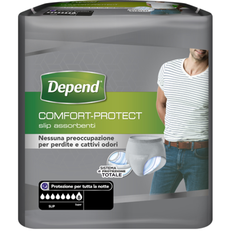 Depend Pants Men Comfort-Protect Size L / XL 9 Units