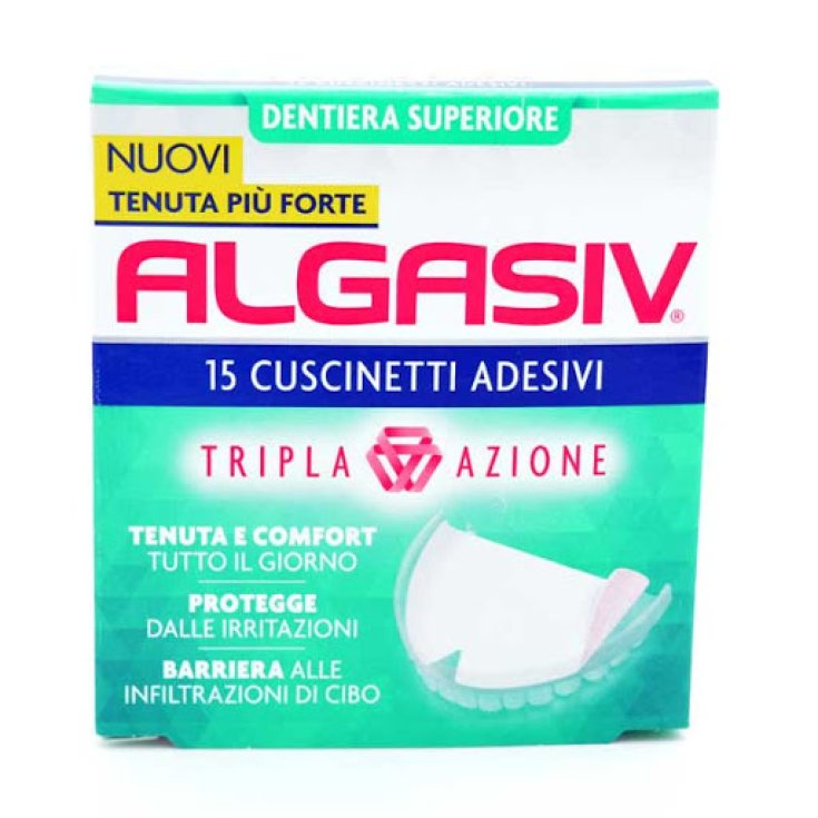 Dentiera Superiore Tripla Azione Algasiv® 15 Cuscinetti Adesivi