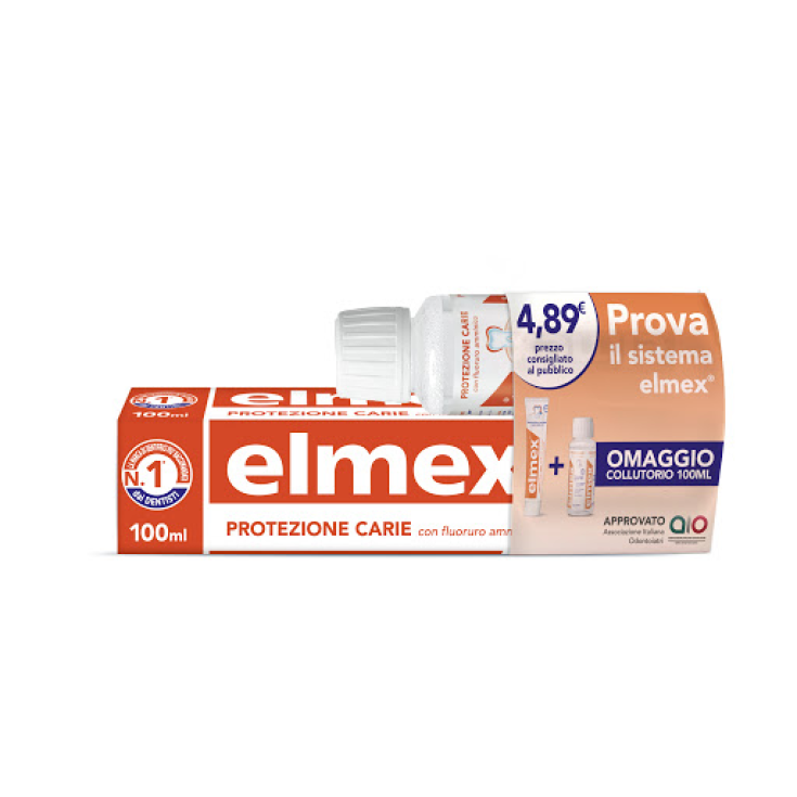 elmex® Protezione Carie Dentifricio + Omaggio Colluttorio 