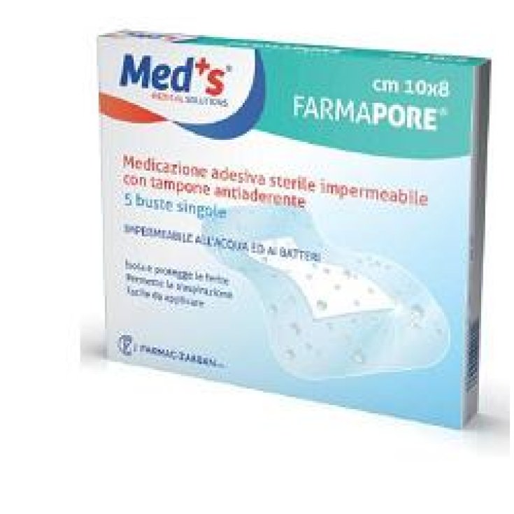 Med's FarmaPore Medicazione Adesiva Sterile Impermeabile 10x15cm 5 Pezzi