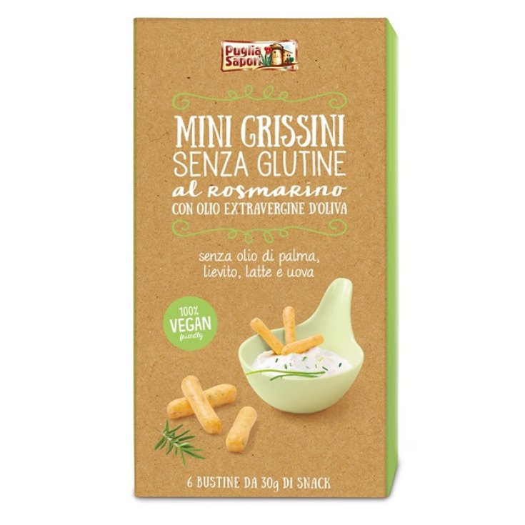Puglia Sapori Mini Grissini Al Rosmarino Senza Glutine 6x30g