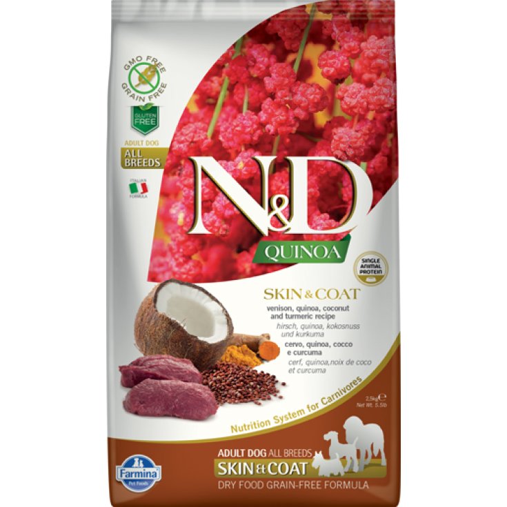 Natural & Delicious All Breed Quinoa Skin & Coat Cervo Grain Free - 2,50KG