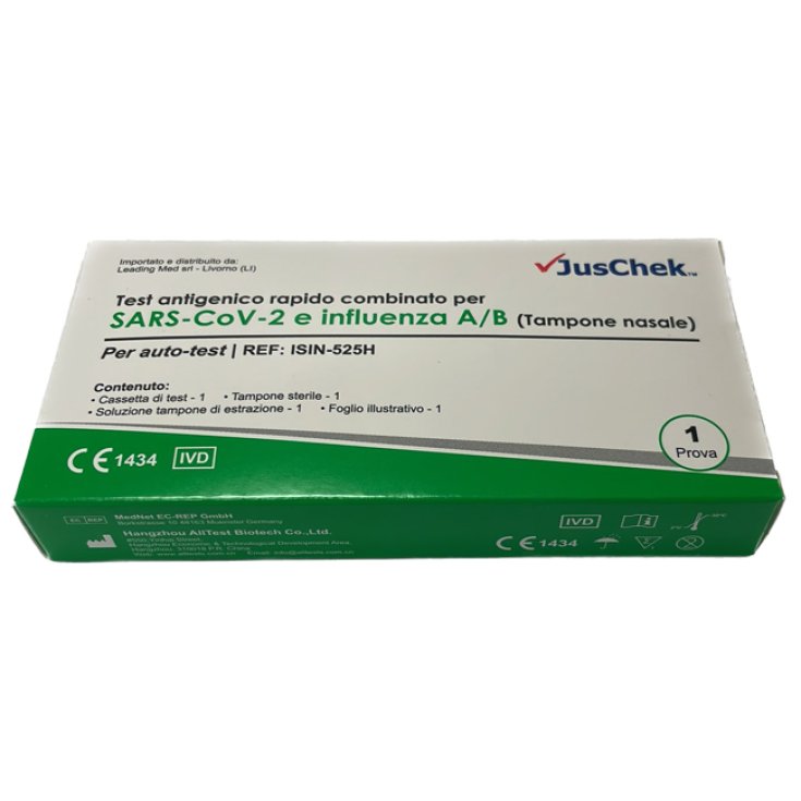 Test Antigenico Rapido SARS-COV-2 E Influenza A+B JusCheck 1 Test