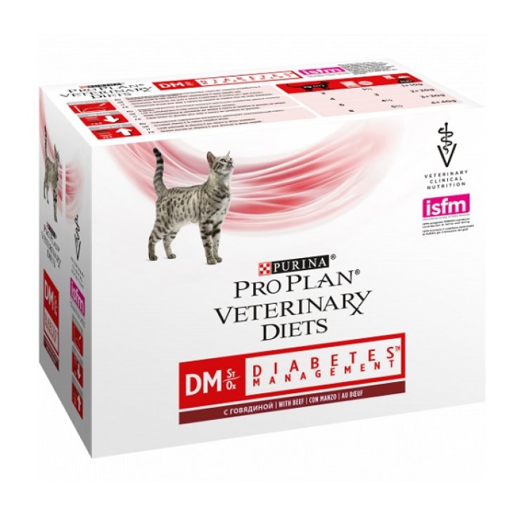 Pro Plan Veterinary Diets Diabetes Management DM St/Ox - 85Gr X 10 Bustine Manzo