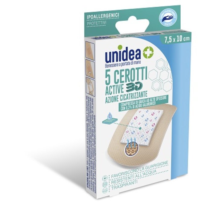 Active 3D Cerotti Cicatrizzanti 7,5x10cm Unidea® 5 Pezzi