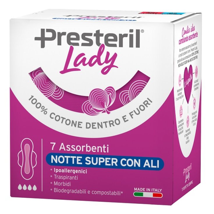 Assorbenti Notte Super con Ali Lady Presteril 7 Pezzi