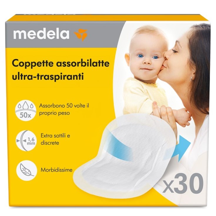 Coppette Assorbilatte Ultra Traspiranti Medela 30 Pezzi