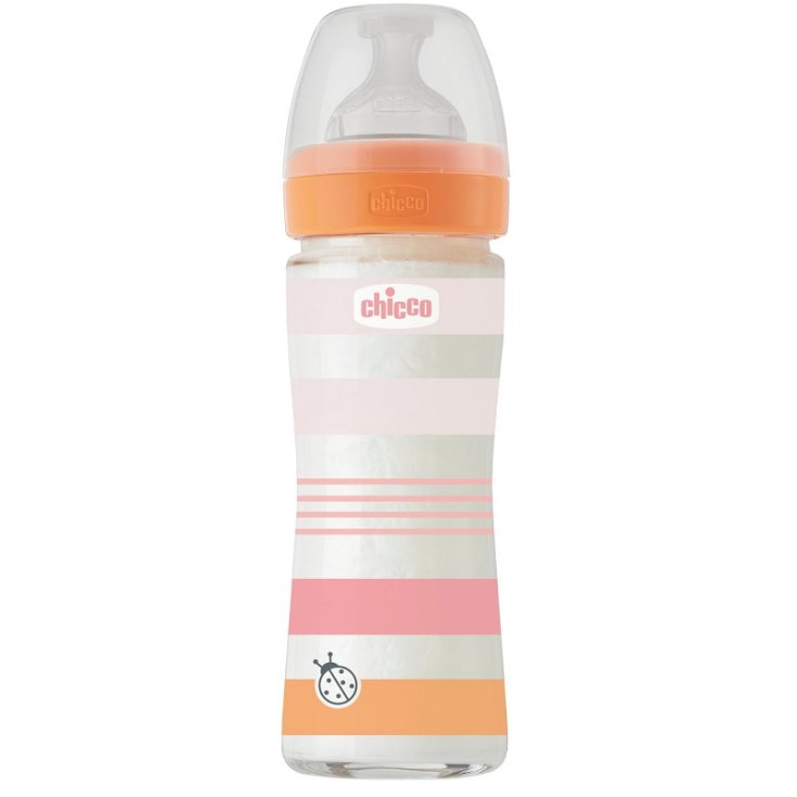 Biberon Well Being Vetro Rosa 240ml CHICCO