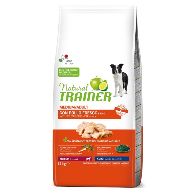 Cibo Secco Medio per Cani Adulti con Pollo e Riso Natural Trainer 12Kg