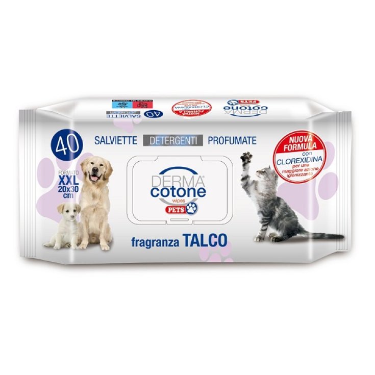Salviettine Talco DERMA cotone PETS 40 Pezzi