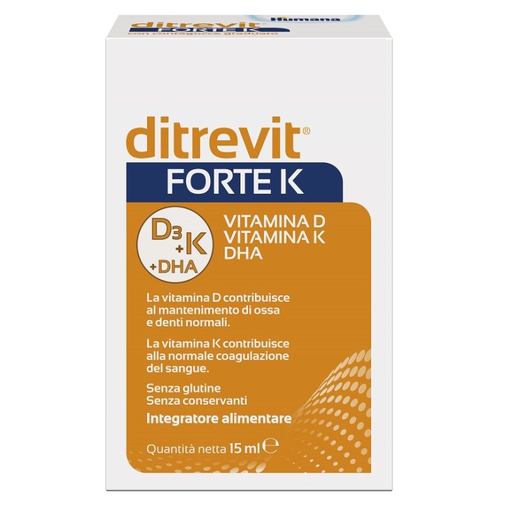 Humana Ditrevit Forte K Integratore Alimentare con Vitamina D 15ml