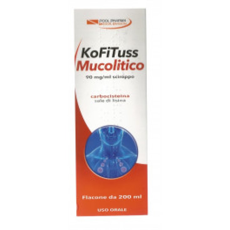 KoFiTuss Mucolitico 90mg/ml Carbocisteina Sale di Lisina Sciroppo 200ml