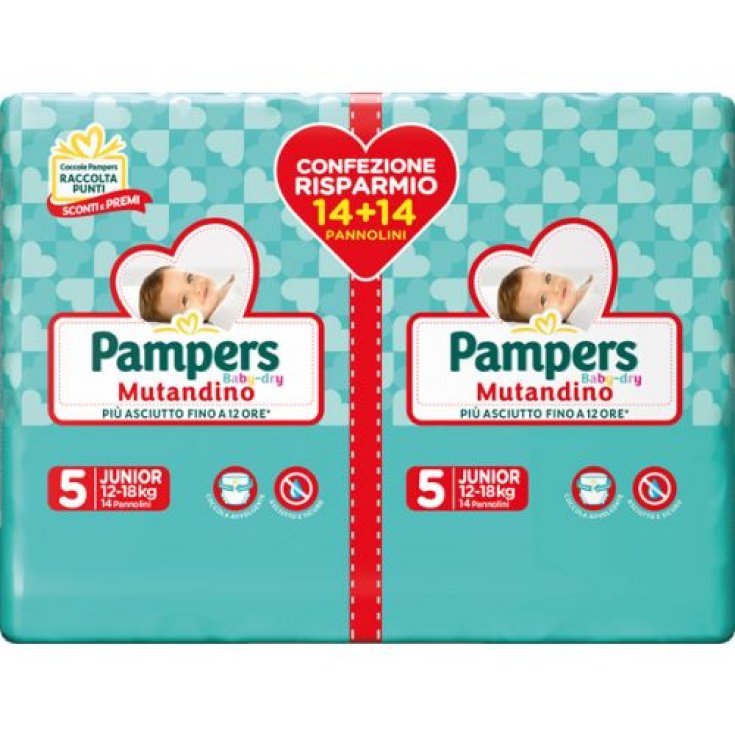 Pampers Baby Dry Mutandino Taglia 5 JUNIOR (12-18Kg) 28 Pannolini