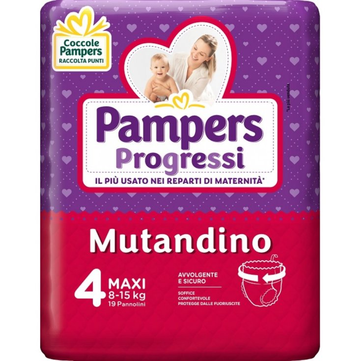 Pampers Progressi Mutandino Taglia 4 MAXI (8-15Kg) 19 Pannolini