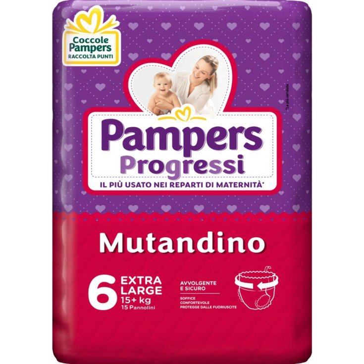 Pampers Progressi Mutandino Taglia 6 XL (15+Kg) 15 Pannolini