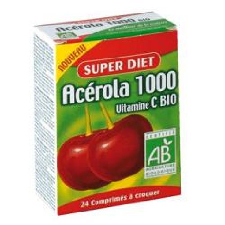Superdiet Acerola 1000 Bio Con Vitamina C D'Origine Naturale 24 Compresse