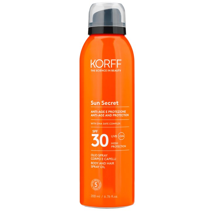 Protezione Anti-Età SPF30 Olio Spray Corpo Capelli Sun Secret KORFF 200ml