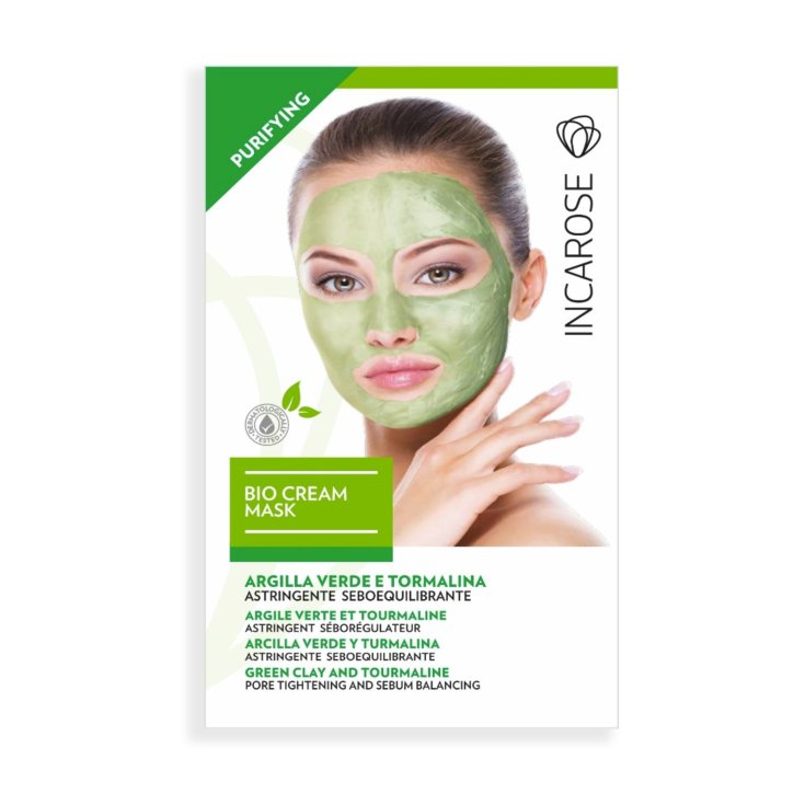 IncaRose Bio Cream Mask Purifying Maschera Purificante Seboequilibrante Argilla Verde E Tormalina 15ml