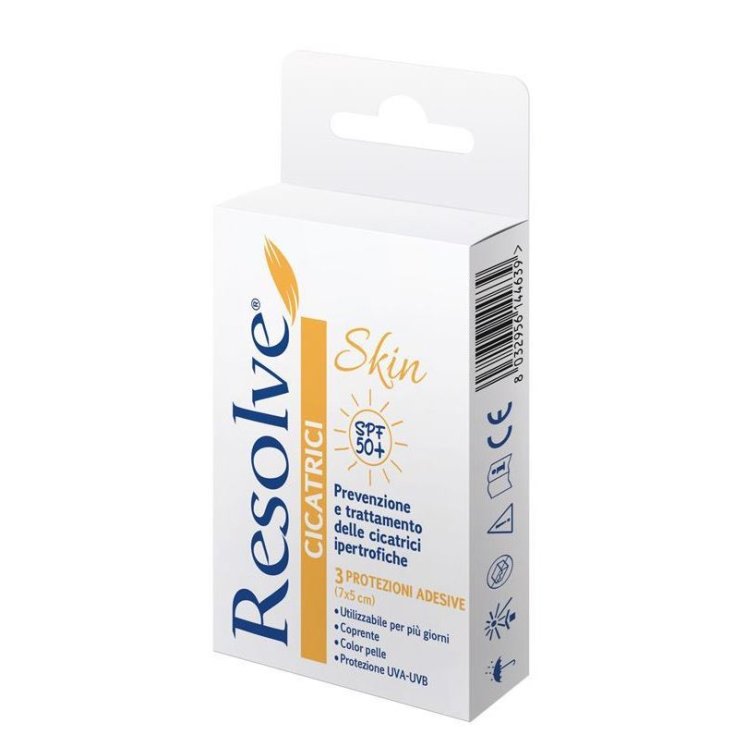 Resolve® Skin Cicatrici E Cheloidi Protezioni Spf 50+ 7x5cm 3 Pezzi