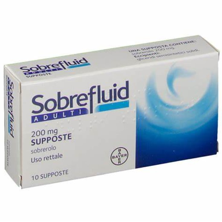 Sobrefluid 200mg Adults Bayer 10 Suppositories