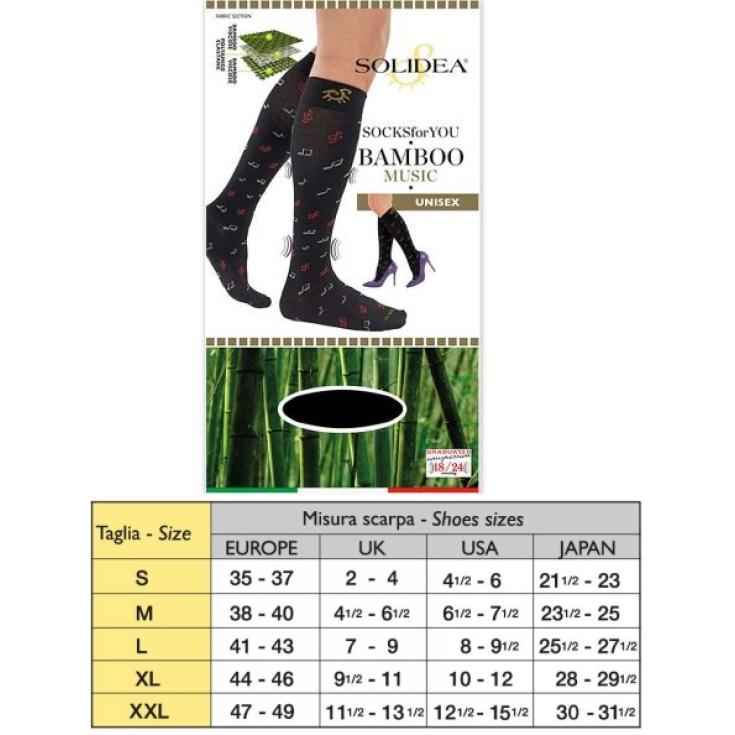 Socks For You Bamboo Music Solidea Grigio Taglia XL