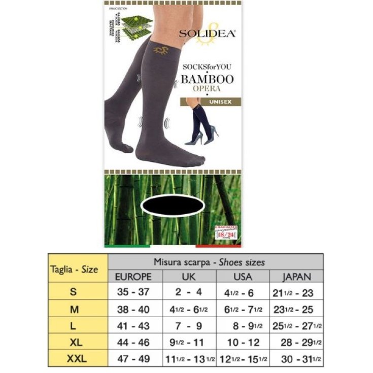 Socks For You Bamboo Opera Solidea Nero Taglia L