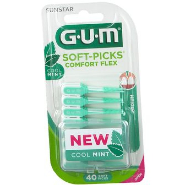 Sunstar Gum Soft Picks Comfort Flex Flex Medium Cool Mint 40 Unità