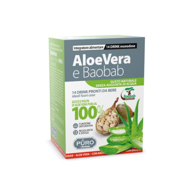 Succo E Polpa 100% Di Aloe Vera E Baobab PURO By Forhans 14 Drink
