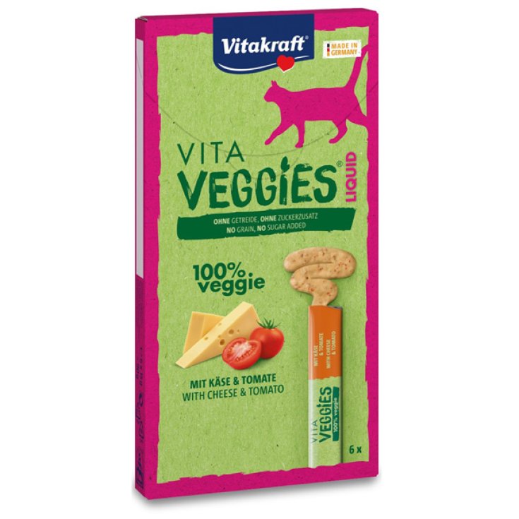 Vita Veggies Cat Liquid Snack Formaggio e Pomodoro - 6 Snack