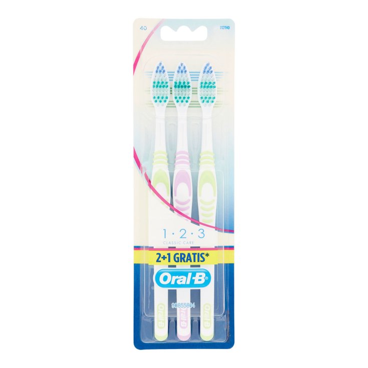 Oral-B® 1 2 3 Classic Care 40 MEDIO Spazzolino manuale X 3