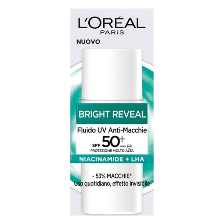 Fluido UV Anti-Macchie SPF50+ Bright Reveal L'Oreal 50ml Fluido UV Anti-Macchie SPF50+ Bright Reveal L'Oreal 50ml