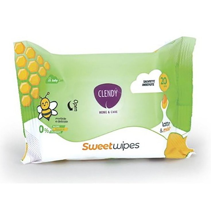SweetWipes Salviette Imbevute Latte&Miele Clendy&reg; 20 Pezzi