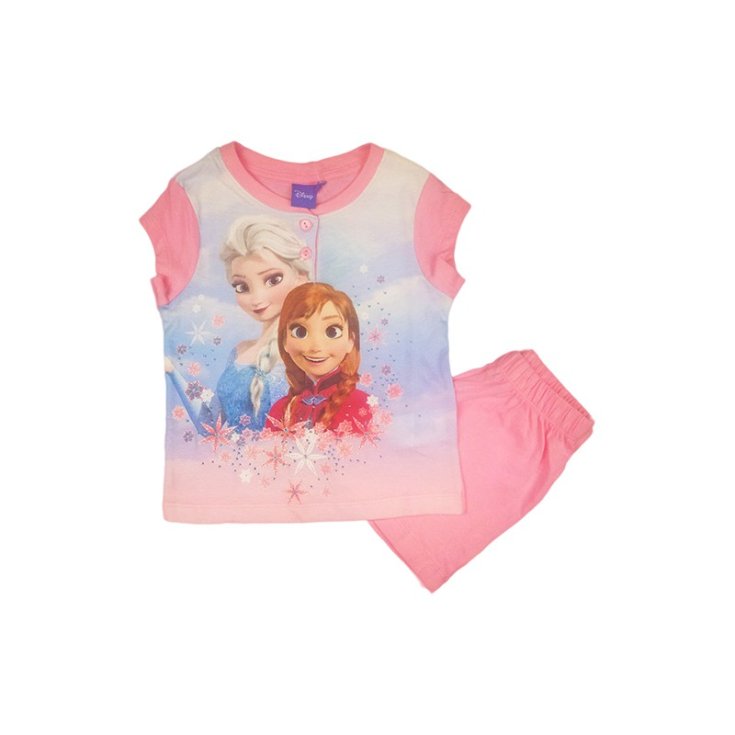 Pigiama maglia maglietta pantaloncino bimba bambina Disney Frozen rosa 7A