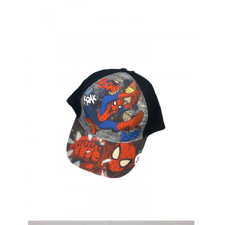 Cappello berretto bimbo uomo ragno Spiderman nero tg 52