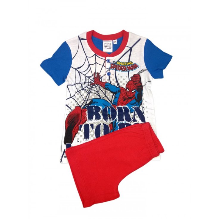 Pigiama maglia maglietta pantaloncino bimbo bambino uomo ragno Spiderman 4A