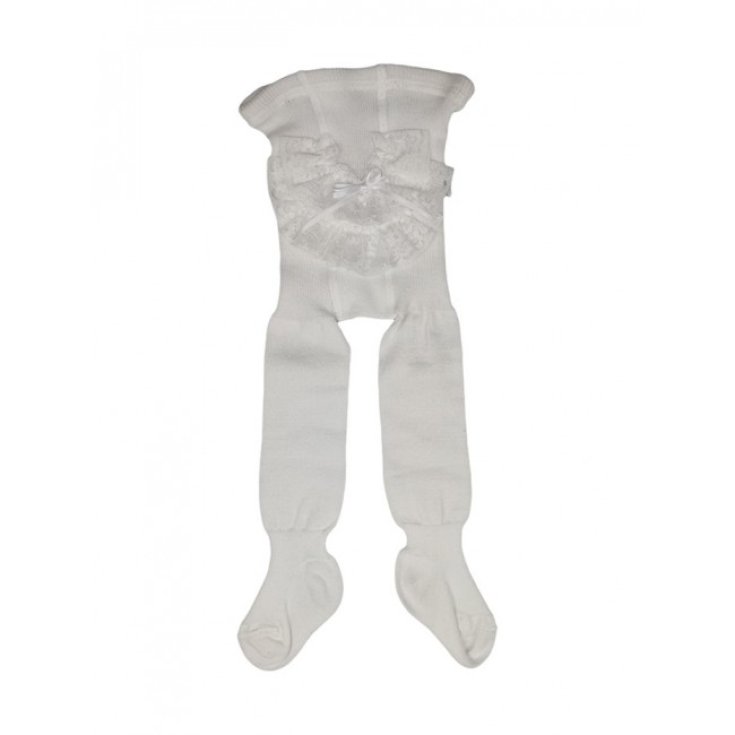 Collant calza calzamaglia bimba neonato Mab merletto bianco 0 m