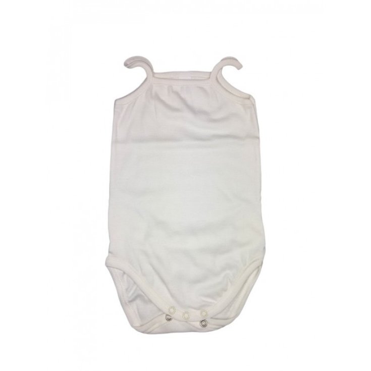 Body bodino intimo cotone biologico neonato bimba senza manica bretellina Rapife panna 3 m