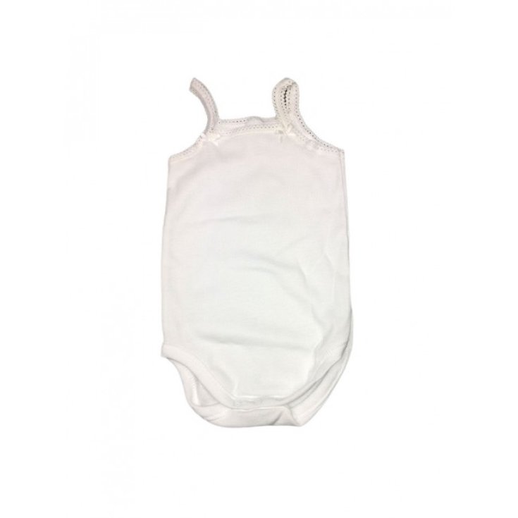 Body bodino intimo cotone biologico neonato bimba senza manica bretellina Rapife bianco 1 m