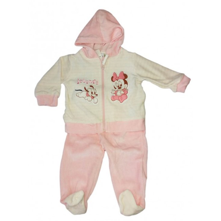 Completo 2pz ciniglia bimba neonato Disney baby Minnie panna rosa 6 m