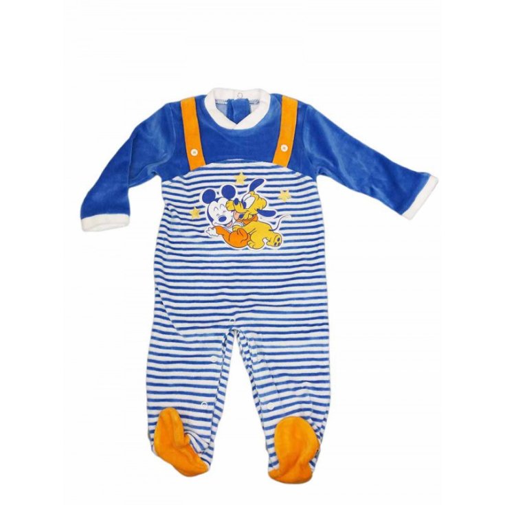 Tuta tutina ciniglia bimbo neonato Disney baby Mickey Pluto bluette 6 - 9 mesi