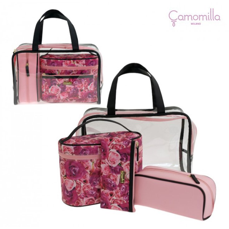 Beauty case donna di camomilla milano Matelasse L rosa/ grigio cod. 61028 -  Rosa