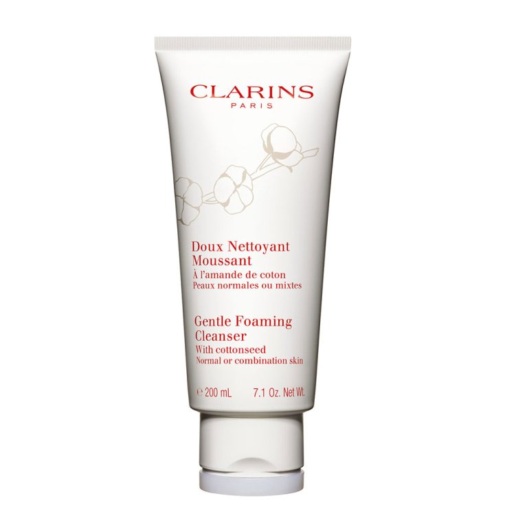 Clarins Doux Nettoyant Moussant Detergente Schiumogeno Delicato con Semi di Cotone 200 ml per pelle normale o mista