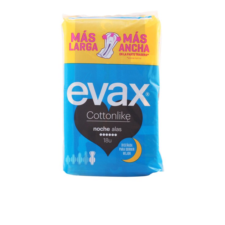 Evax Cottonlike Night With Wings Sanitary Towels 18 Units